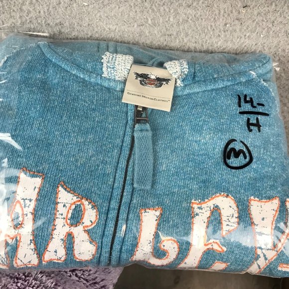 HARLEY DAVIDSON Zip Up Jacket Wing Sweatshirt Hoodie Women M - Picture 9 of 9